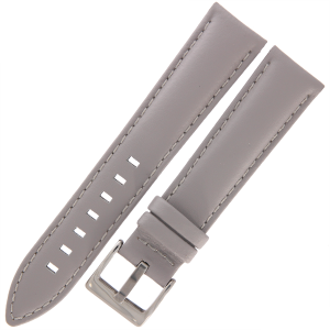 DILOY 330 - SIWY - 20mm - Skórzany pasek do zegarka o gładkiej strukturze