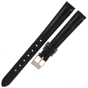 TEKLA K10 - 12mm - Krokodyl - CZARNY - Skórzany pasek do zegarka