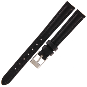 TEKLA E10 - 12mm - CZARNY - Skórzany pasek do zegarka