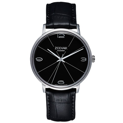 BŁONIE Zodiak Mechanical Czarny (szafir) - Męski - Zegarek mechaniczny z ręcznym naciągiem
