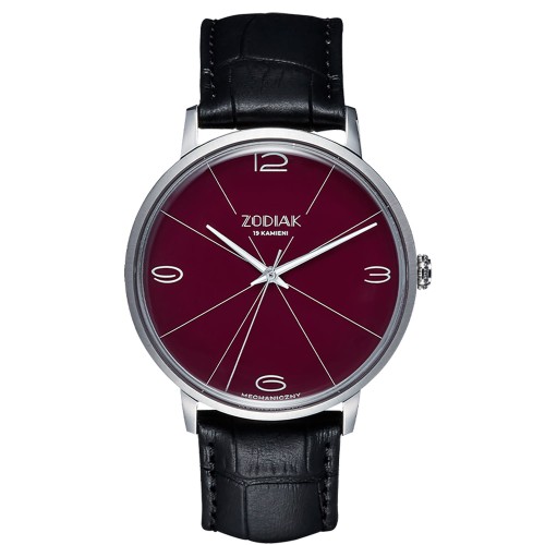 BŁONIE Zodiak Mechanical Śliwka (szafir) - Męski - Zegarek mechaniczny z ręcznym naciągiem
