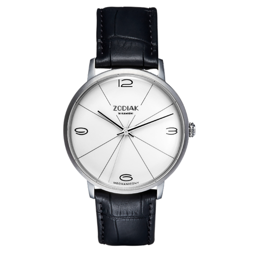 BŁONIE Zodiak Mechanical Biały (szafir) - Męski - Zegarek mechaniczny z ręcznym naciągiem