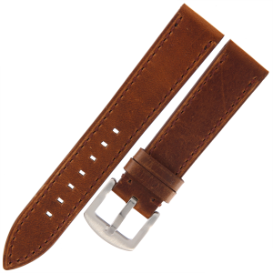 TEKLA EP20 - 20mm - Gładki - ŚREDNI BRĄZ - Skórzany pasek do zegarka