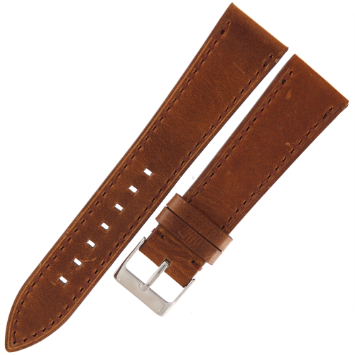 TEKLA EP20 - 22mm - Gładki - ŚREDNI BRĄZ - Skórzany pasek do zegarka