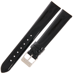 TEKLA G1P - 16mm - CZARNY (lakierowany) - Skórzany pasek do zegarka