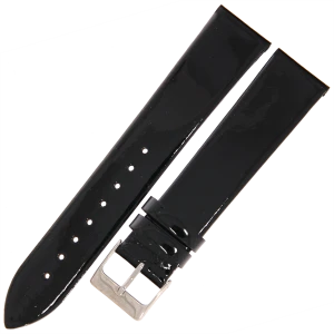 TEKLA G1P - 20mm - CZARNY (lakierowany) - Skórzany pasek do zegarka