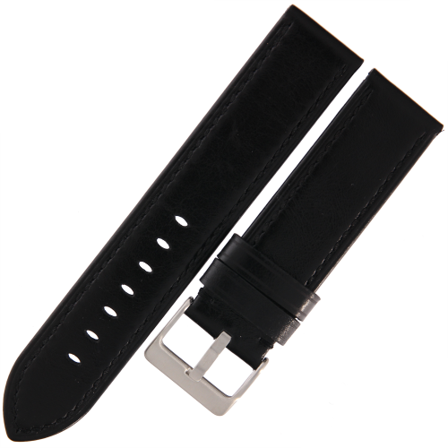 TEKLA P10 - 22mm - CZARNY - Skórzany pasek do zegarka