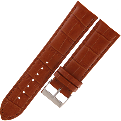 TEKLA K20A XL - 24mm - Krokodyl - JASNY BRĄZ - Skórzany pasek do zegarka
