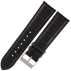 TEKLA K60 - 22mm - SZARY - Krokodyl - Skórzany pasek do zegarka