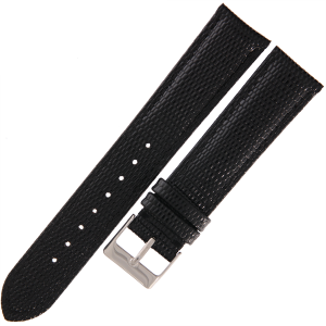 TEKLA JP1 - 20mm - CZARNY - Jaszczurka - Skórzany pasek do zegarka