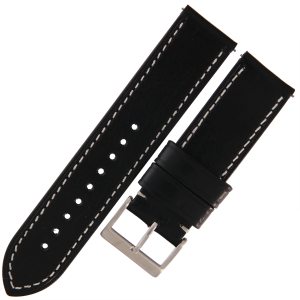 TEKLA P11 - 24mm - CZARNY - Skórzany pasek do zegarka