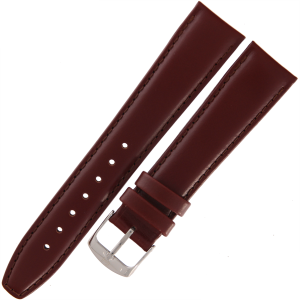 HORIDO 0077 - CIEMNY BRĄZ - 19mm - Skórzany pasek do zegarka o strukturze Gładkiej