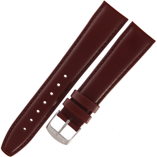 HORIDO 0077 - CIEMNY BRĄZ - 19mm - Skórzany pasek do zegarka o strukturze Gładkiej