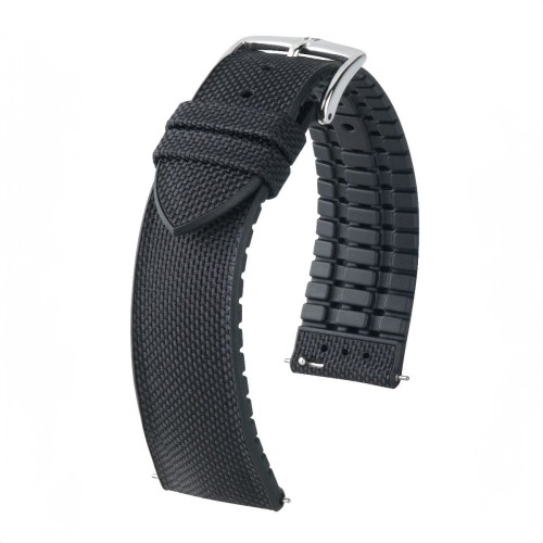 HIRSCH Arne L - CZARNY/Czarny - 19mm - Hi-Tech-kauczukowy pasek do zegarka
