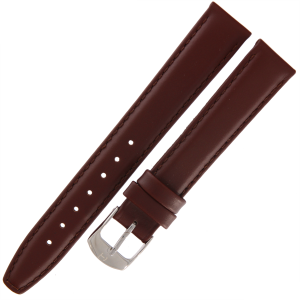 HORIDO 0077 - CIEMNY BRĄZ - 16mm - Skórzany pasek do zegarka o strukturze Gładkiej