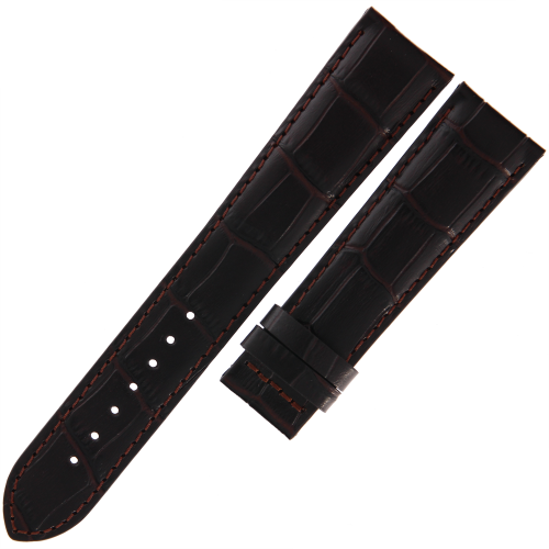 TISSOT T610037531 - 21mm - CIEMNY BRĄZ - Skórzany pasek do zegarka - T097427A