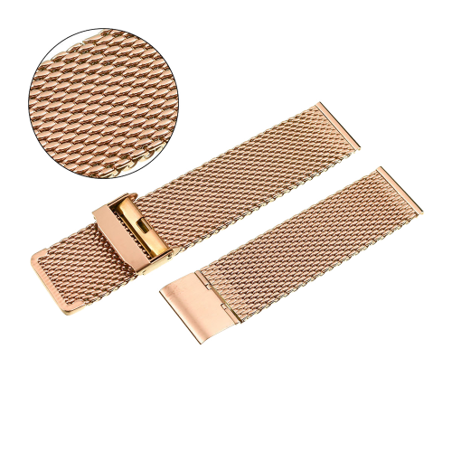 PACIFIC MS10 - Różowo Złota - 18mm - Stalowa bransoleta do zegarka (mesh)