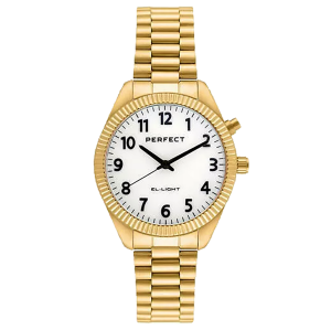 PERFECT EL003S-03 Gold - Damski - Zegarek na bransolecie