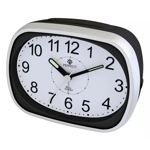 PERFECT BA836SP - Black/Silver - Budzik wskazówkowy