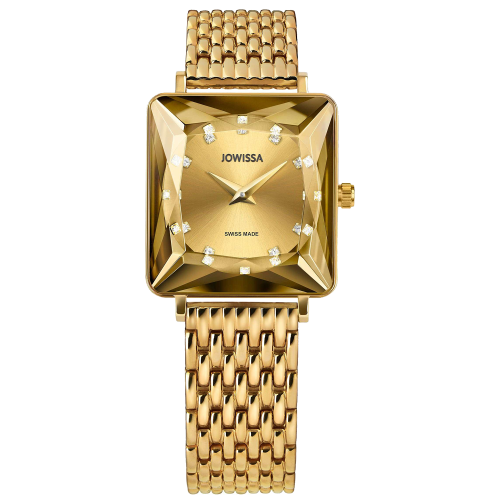JOWISSA J8.095.M - FACET PRINCESS 25mm - Gold/Gold - Damski - Zegarek na bransolecie