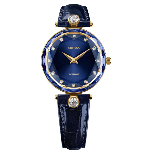 JOWISSA J5.830.M - FACET BRILLIANT 30mm - Gold/Blue - Damski - Zegarek na pasku