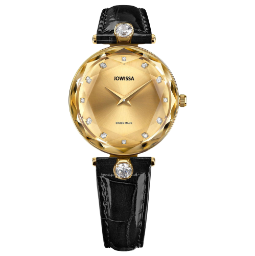 JOWISSA J5.829.M - FACET BRILLIANT 30mm - Gold/Gold - Damski - Zegarek na pasku
