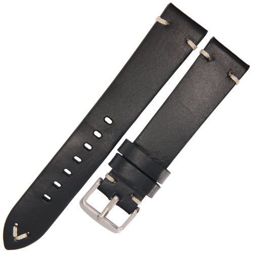 PACIFIC W18  - Czarny - 20mm - Skórzany pasek do zegarka