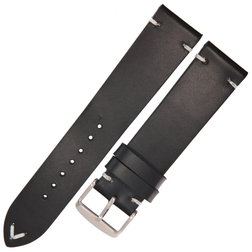 PACIFIC W18  - Czarny - 22mm - Skórzany pasek do zegarka