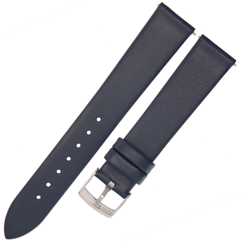 PACIFIC W77 - Granatowy - 18mm - Skórzany pasek do zegarka o gładkiej strukturze