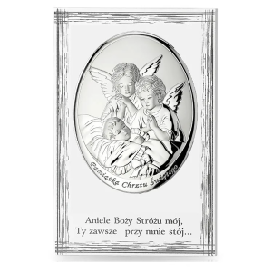VALENTI - 9x13,5mm - Obrazek ANIOŁ STRÓŻ na panelu - Pamiątka Chrztu Świętego