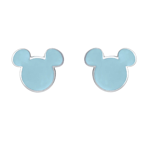 DISNEY - Minnie Mouse - Stalowe kolczyki z niebieską emalią