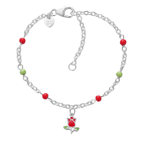 DISNEY - Princess Aurora - Ag925 - Srebrna bransoletka z zawieszką