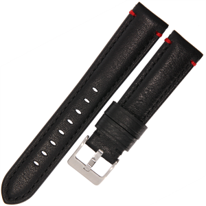 TEKLA B10 - 20mm - CZARNY - Skórzany pasek do zegarka