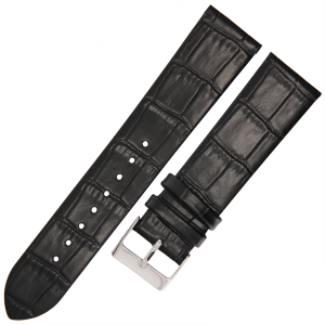 TEKLA K1 - 22mm - Aligator - CZARNY - Skórzany pasek do zegarka