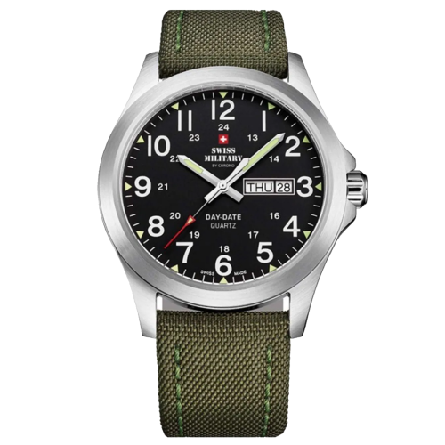 SWISS MILITARY SMP36040.05 - Day Date - Męski - Szwajcarski zegarka na pasku