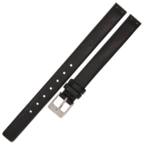 BERING PT-A13128S - 10mm - CZARNY - Skórzany pasek do zegarka