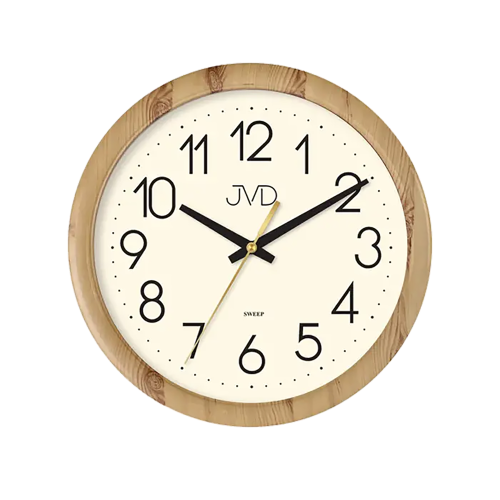 JVD H608.2 - 22cm - JASNY BRĄZ imitacja drewna - Zegar ścienny