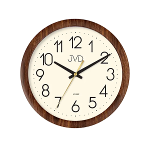 JVD H608.3 - 22cm - CIEMNY BRĄZ imitacja drewna - Zegar ścienny