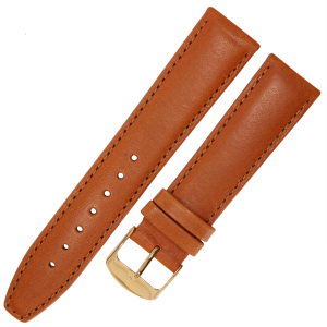 HORIDO 0077 - JASNY BRĄZ - 20mm - Skórzany pasek do zegarka o strukturze Gładkiej