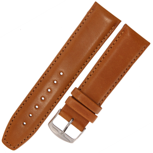 HORIDO 0077 - JASNY BRĄZ - 22mm - Skórzany pasek do zegarka o strukturze Gładkiej