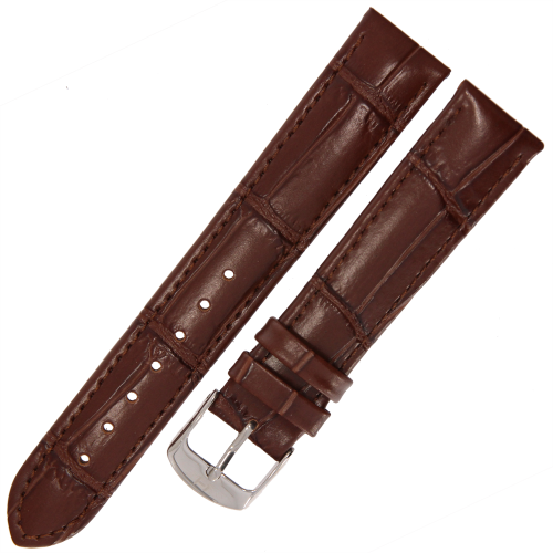 HORIDO 1320 - CIEMNY BRĄZ - 18mm - Skórzany pasek do zegarka