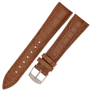 HORIDO 9612 - JASNY BRĄZ - 20mm - Skórzany pasek do zegarka o strukturze Aligatora