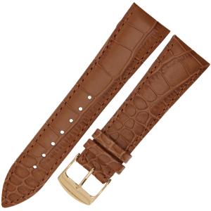 HORIDO 9612 - JASNY BRĄZ - 22mm - Skórzany pasek do zegarka o strukturze Aligatora