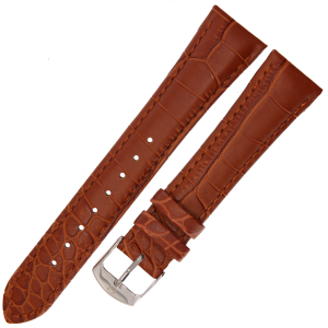 HORIDO 9612 - ŚREDNI BRĄZ - 20mm - Skórzany pasek do zegarka o strukturze Aligatora