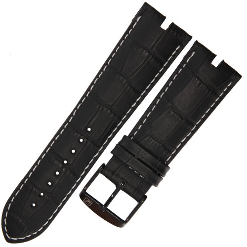 ADRIATICA A1112 - 26/03/22 - CZARNY - Skórzany pasek do zegarka o strukturze Krokodyla