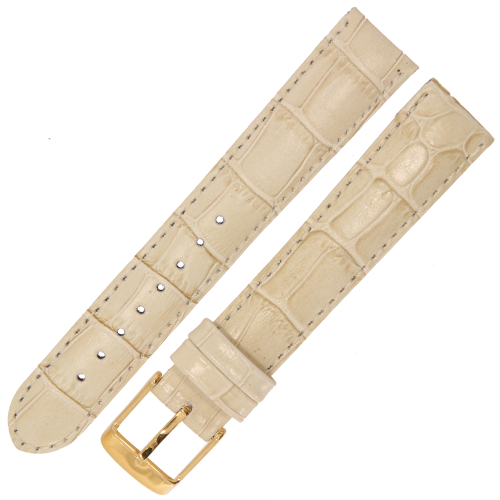 ADRIATICA - 18mm - BEŻOWY - Skórzany pasek do zegarka o strukturze Krokodyla