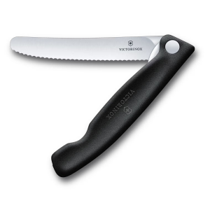 VICTORINOX 6.7833.F - 11cm - CZARNY - Nóż piknikowy z ostrzem ząbkowanym