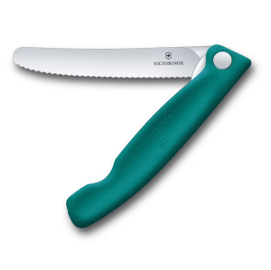 VICTORINOX 6.7834.FC1 - 11cm - ZIELONY - Nóż piknikowy z ostrzem ząbkowanym