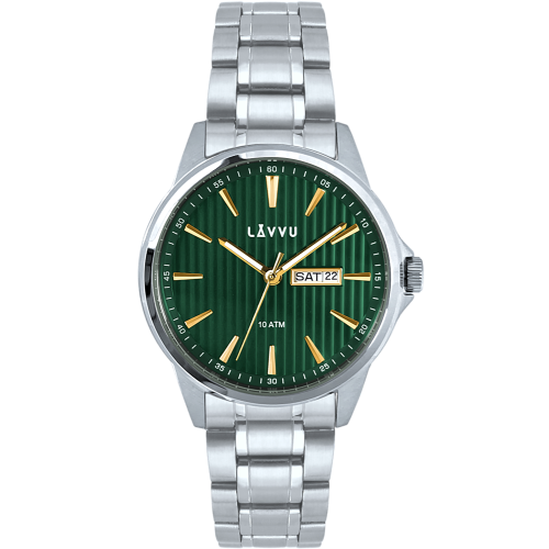LAVVU LWM0272 - TRONES Green & Gold - Męski - Zegarek na bransolecie
