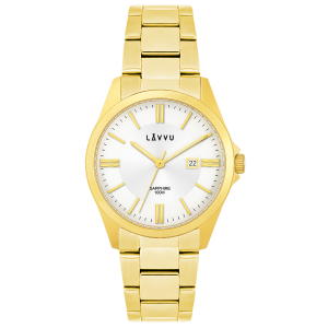 LAVVU LWM0302 - HALLAND Gold - Męski - Zegarek na bransolecie